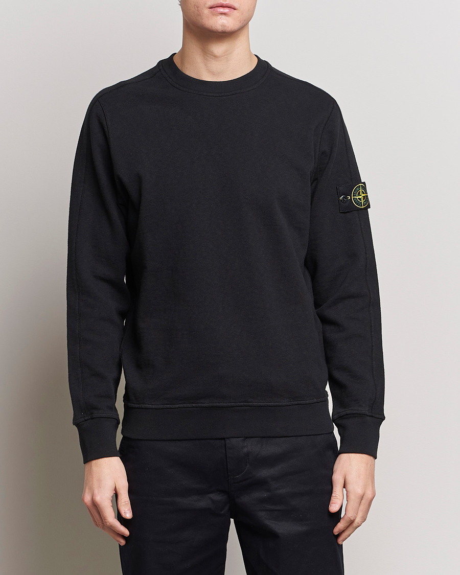 Herren | Pullover | Stone Island | Garment Dyed Cotton Old Effect Sweatshirt Black