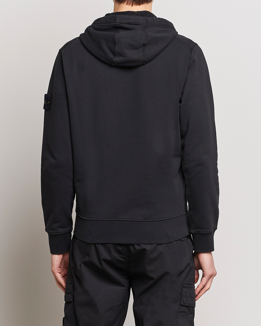 Herren | Pullover | Stone Island | Garment Dyed Cotton Fleece Full Zip Hood Black