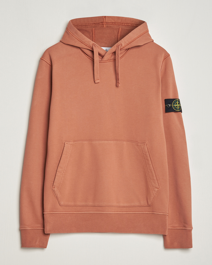Stone Island Garment Dyed Cotton Fleece Hood Rust bei Care of Carl
