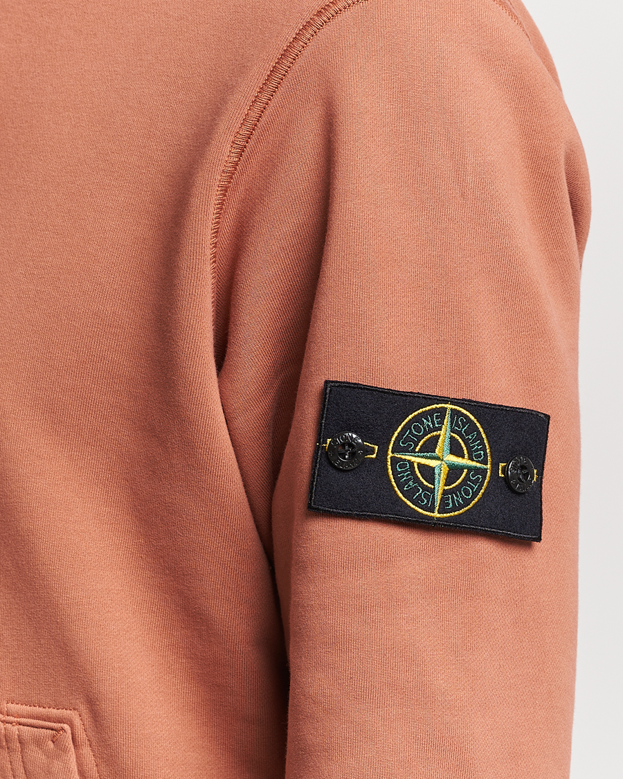 Herren | Pullover | Stone Island | Garment Dyed Cotton Fleece Hood Rust