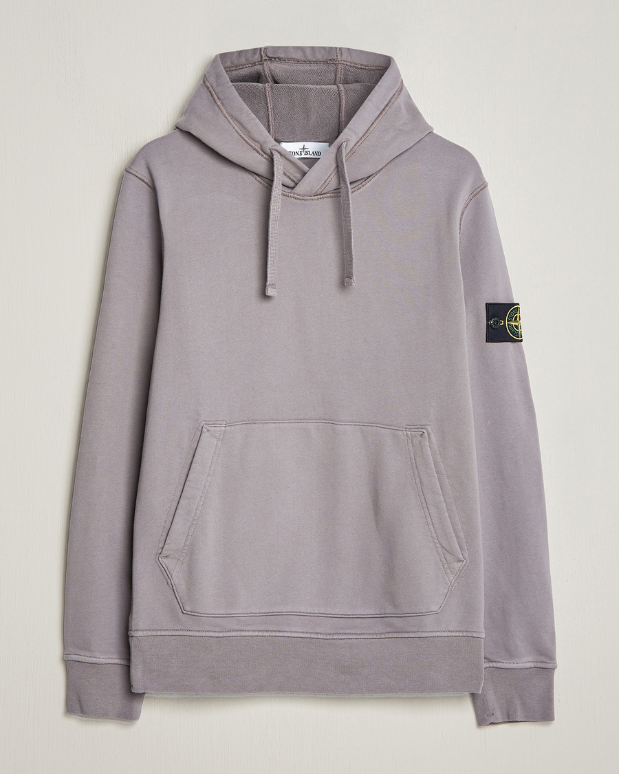 Herren | Pullover | Stone Island | Garment Dyed Cotton Fleece Hood Dove Grey