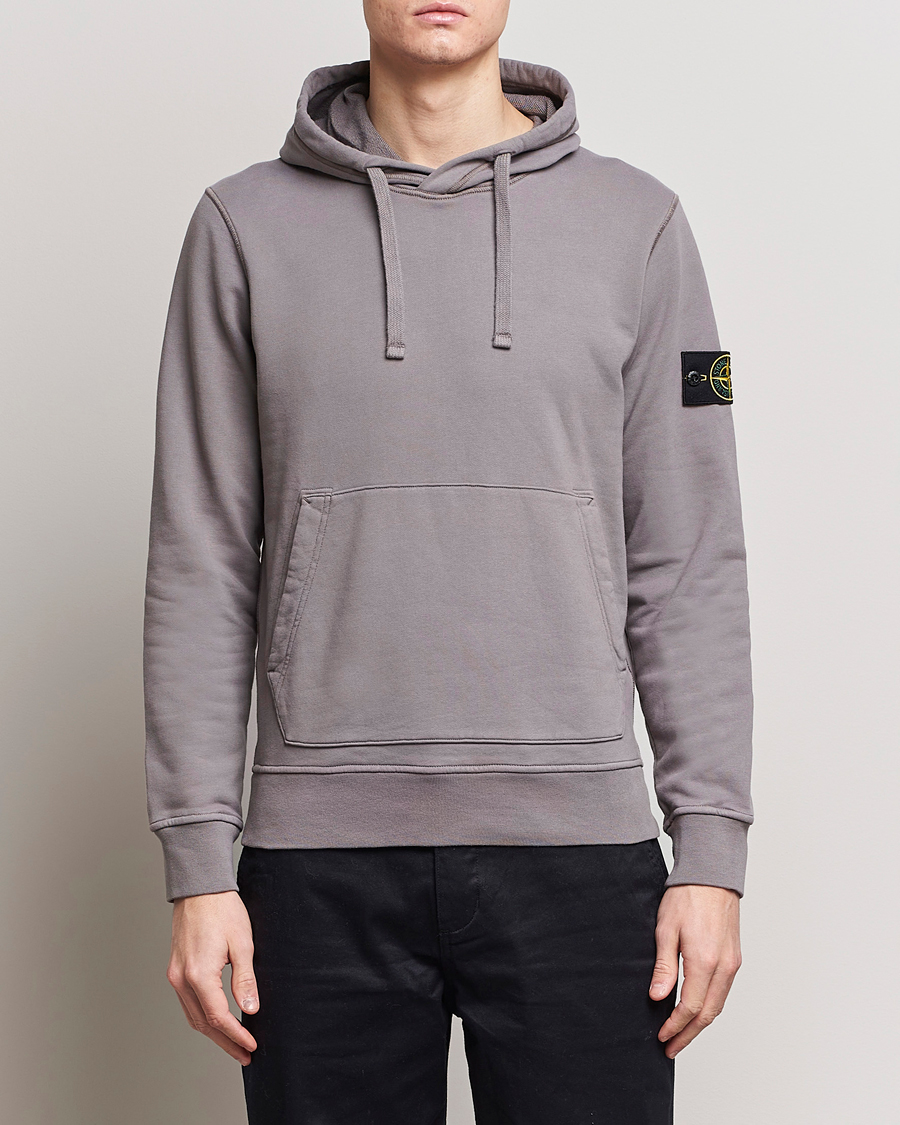 Herren | Pullover | Stone Island | Garment Dyed Cotton Fleece Hood Dove Grey