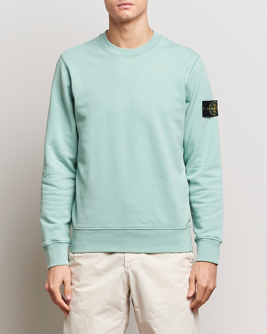 Herren | Pullover | Stone Island | Garment Dyed Cotton Sweatshirt Light Green