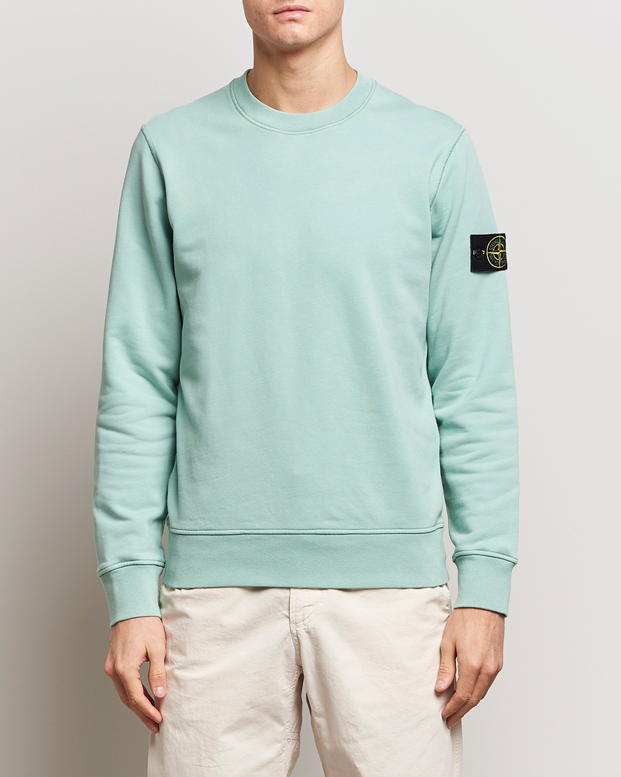 Herren | Sweatshirts | Stone Island | Garment Dyed Cotton Sweatshirt Light Green