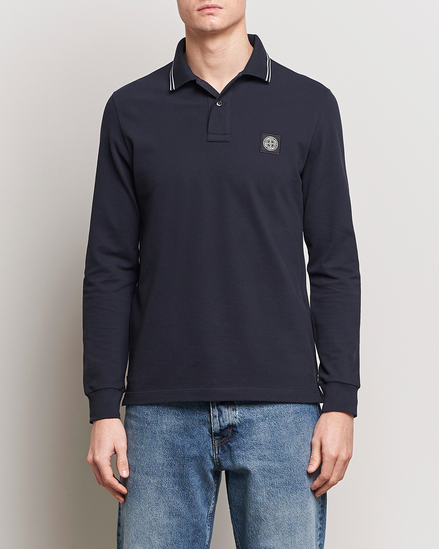 Men | Stone Island | Stone Island | Organic Cotton Stretch Pique Navy Blue