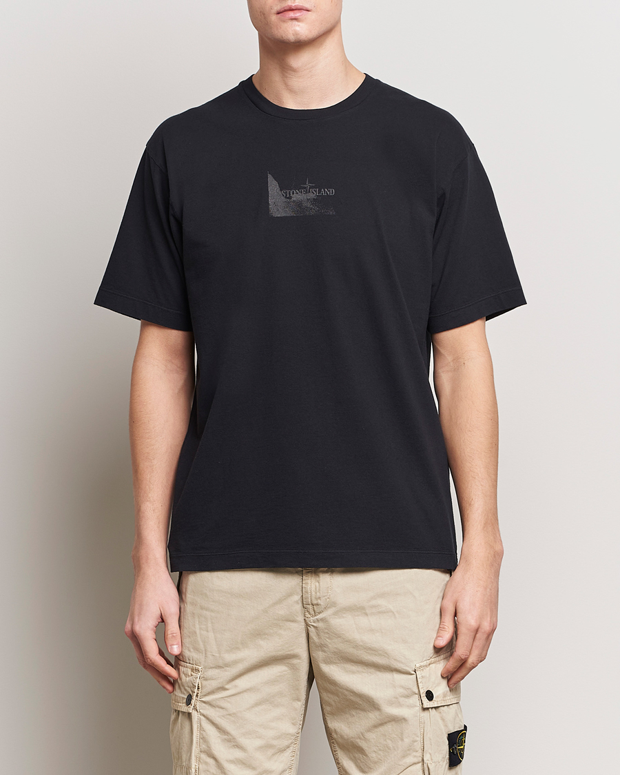 Herren | T-Shirts | Stone Island | Reflective Two Print Cotton T-Shirt Black
