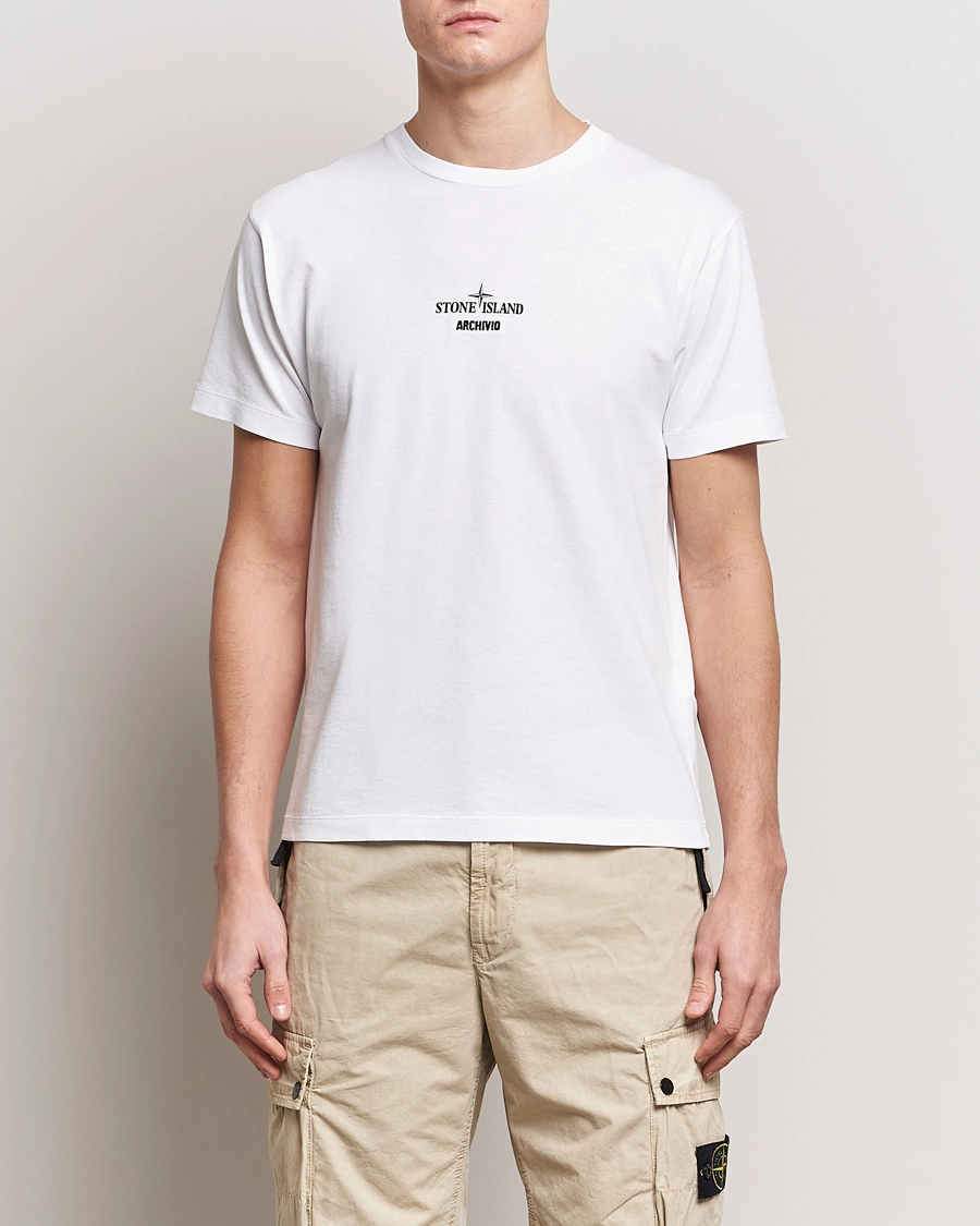 Herren |  | Stone Island | Archivio Print T-Shirt White