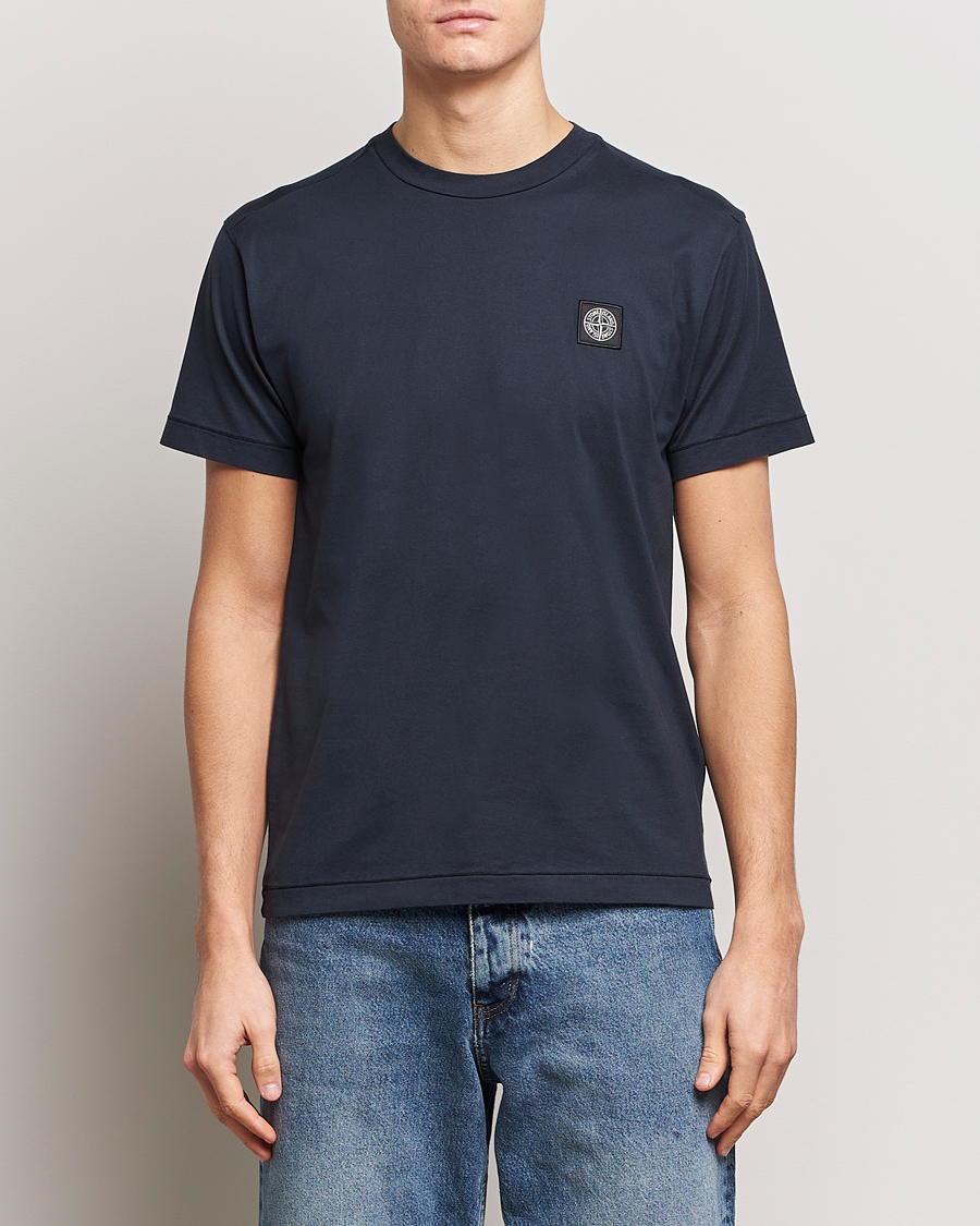 Herren | T-Shirts | Stone Island | Garment Dyed Cotton Jersey T-Shirt Navy Blue