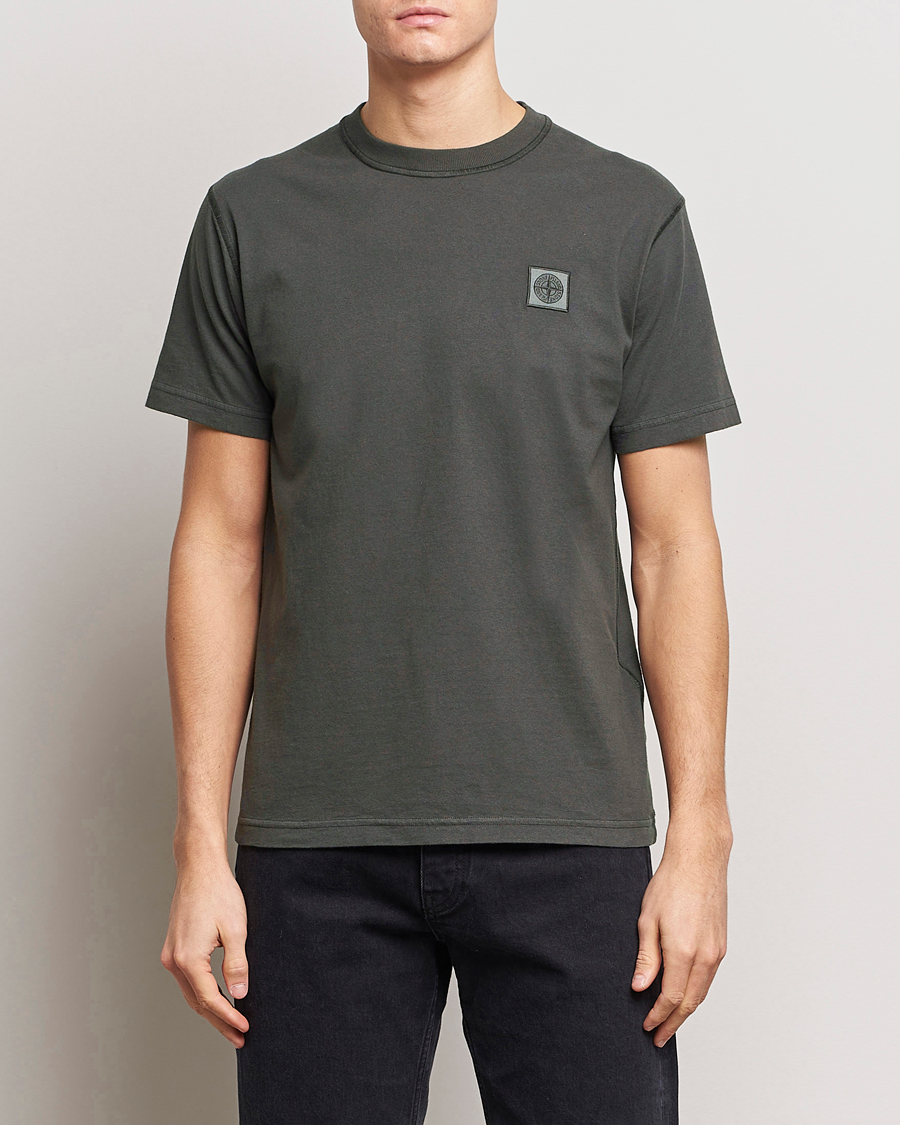 Herren | T-Shirts | Stone Island | Organic Cotton Fissato Effect T-Shirt Charcoal