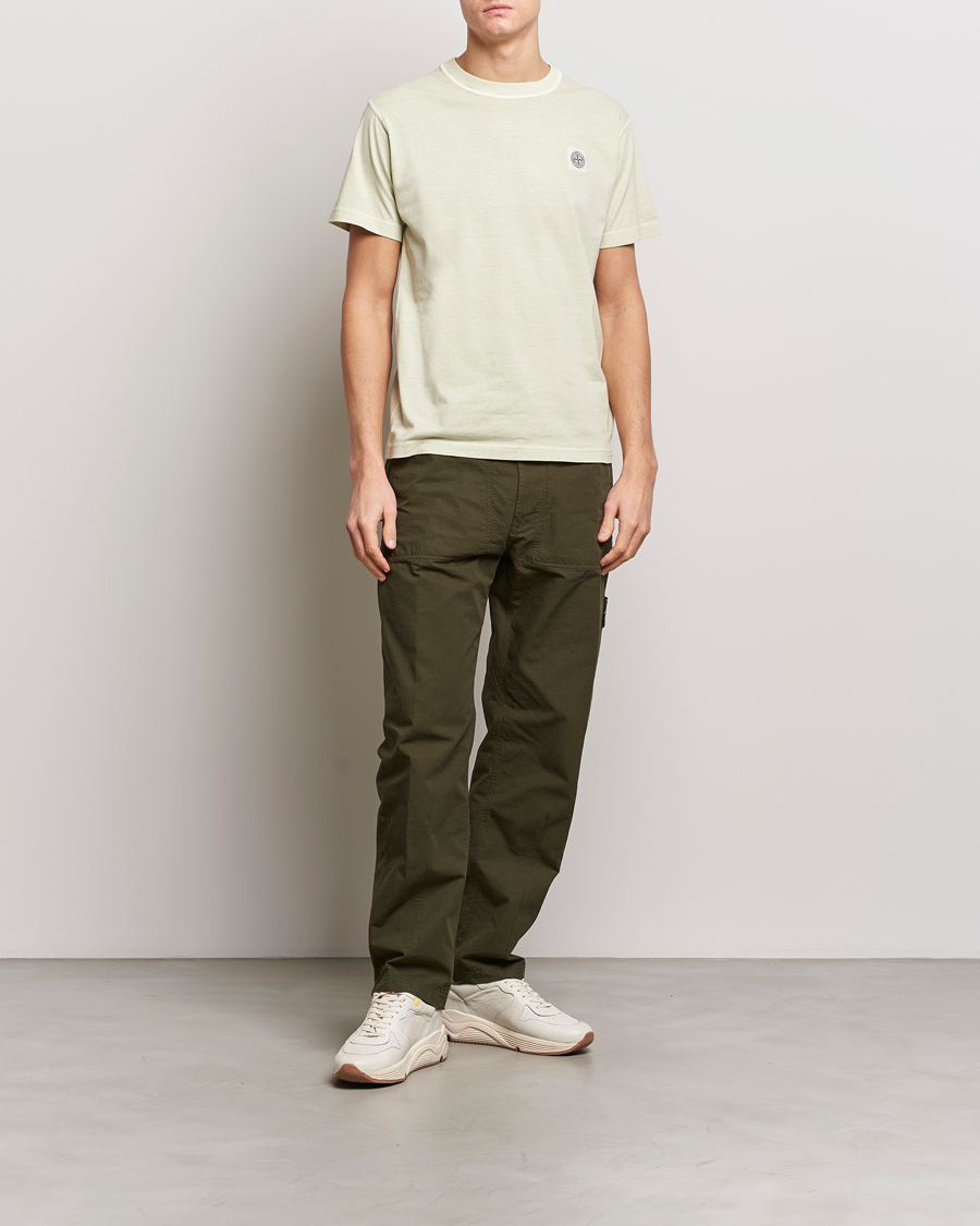 Herren | T-Shirts | Stone Island | Organic Cotton Fissato Effect T-Shirt Pistachio