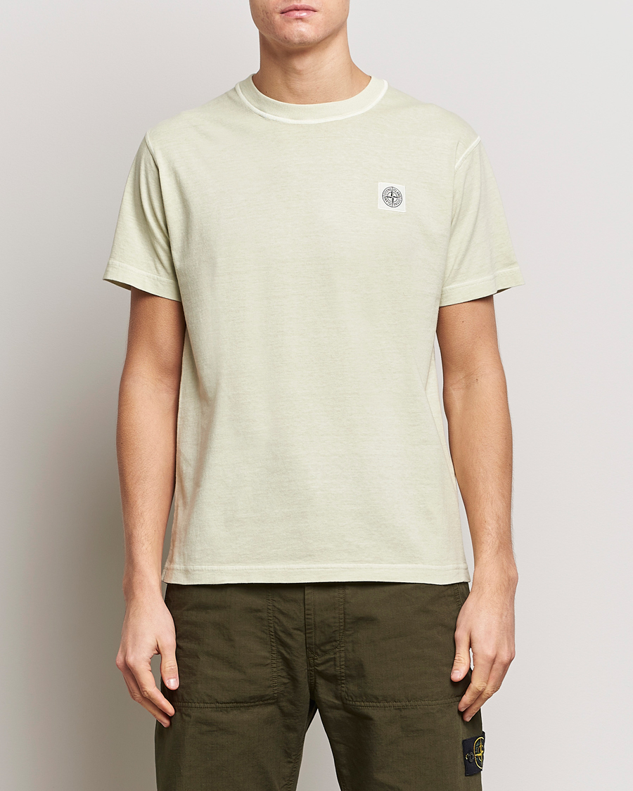 Herren | T-Shirts | Stone Island | Organic Cotton Fissato Effect T-Shirt Pistachio