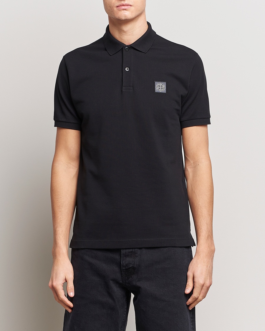 Herren | Poloshirt | Stone Island | Organic Cotton Polo Black