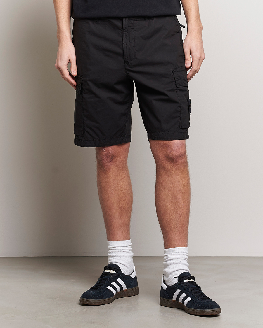 Herr | Stone Island | Stone Island | Stretch Cotton Tela Regular Fit Cargo Shorts Black