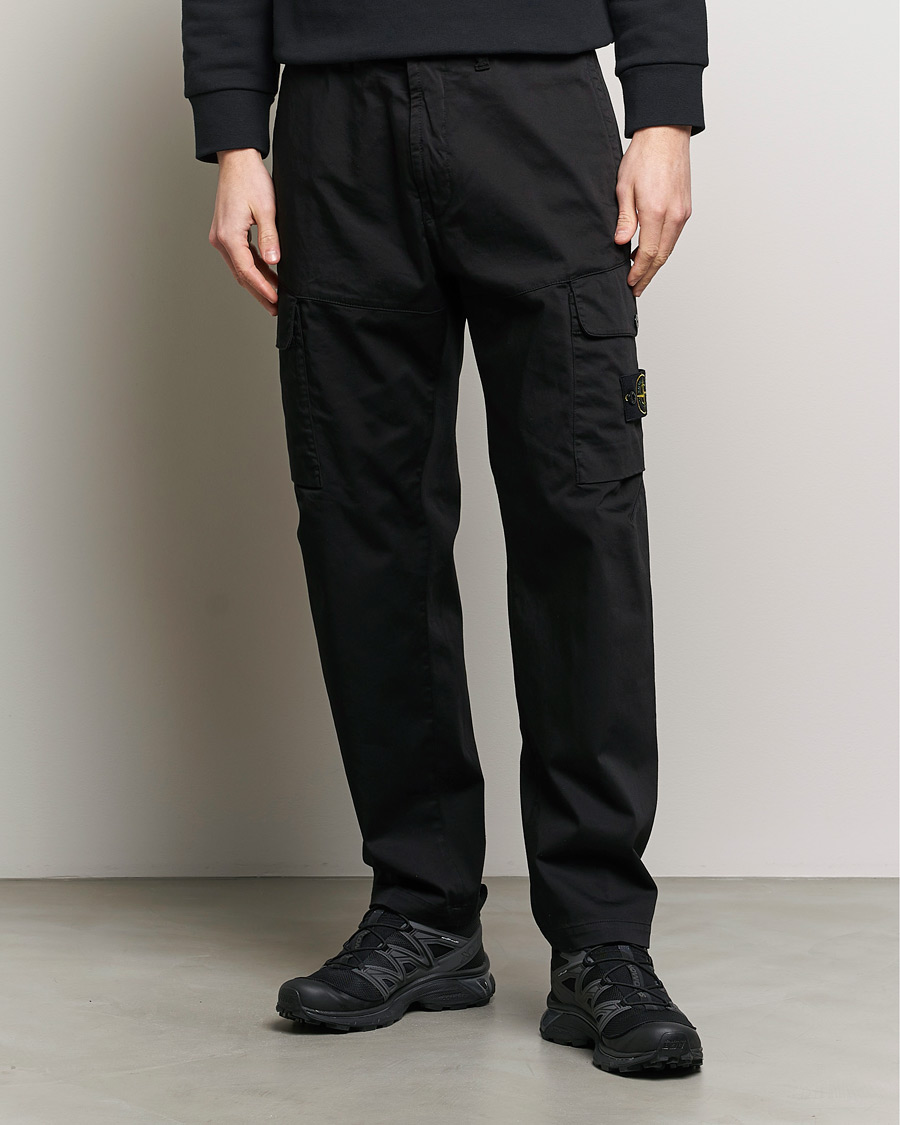 Herren | Contemporary Creators | Stone Island | Stretch Satin Cargo Pants Black