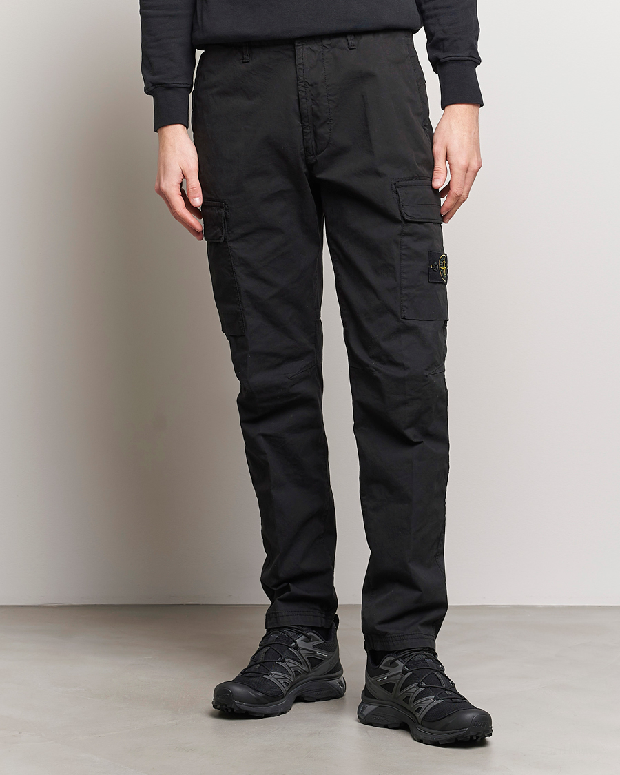 Herr |  | Stone Island | Tapered Supima Cotton Cargo Pants Black