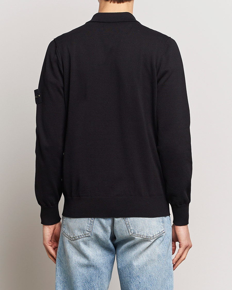 Herren | Pullover | Stone Island | Organic Cotton Half Zip Poloshirt Black