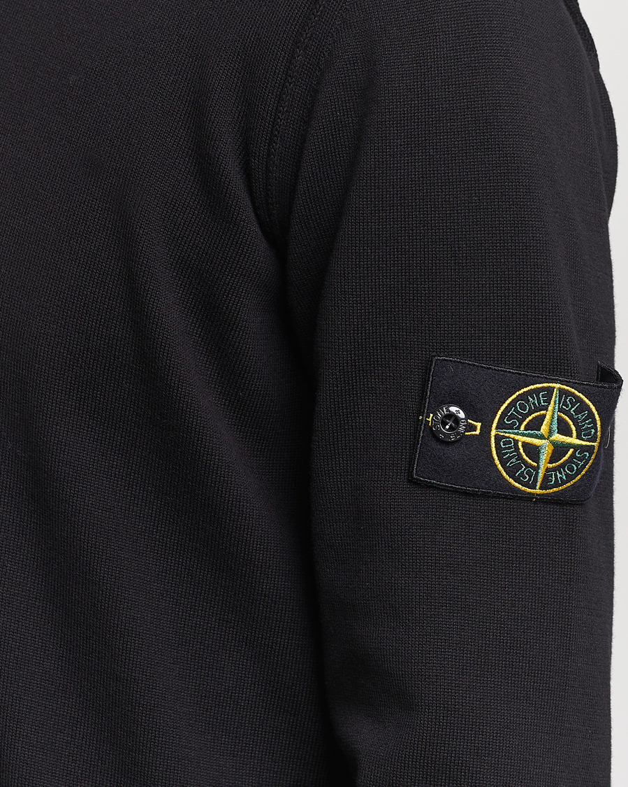 Herren | Pullover | Stone Island | Organic Cotton Half Zip Poloshirt Black