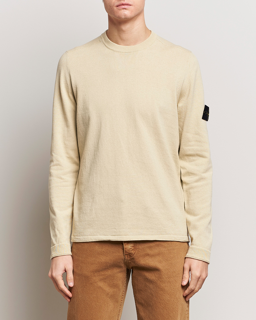 Herren | Stone Island | Stone Island | Raw Hand Organic Cotton Crew Neck Natural Beige