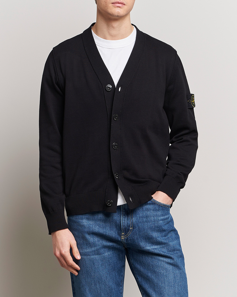 Men | New Brands | Stone Island | Soft Organic Cotton Cardigan Black