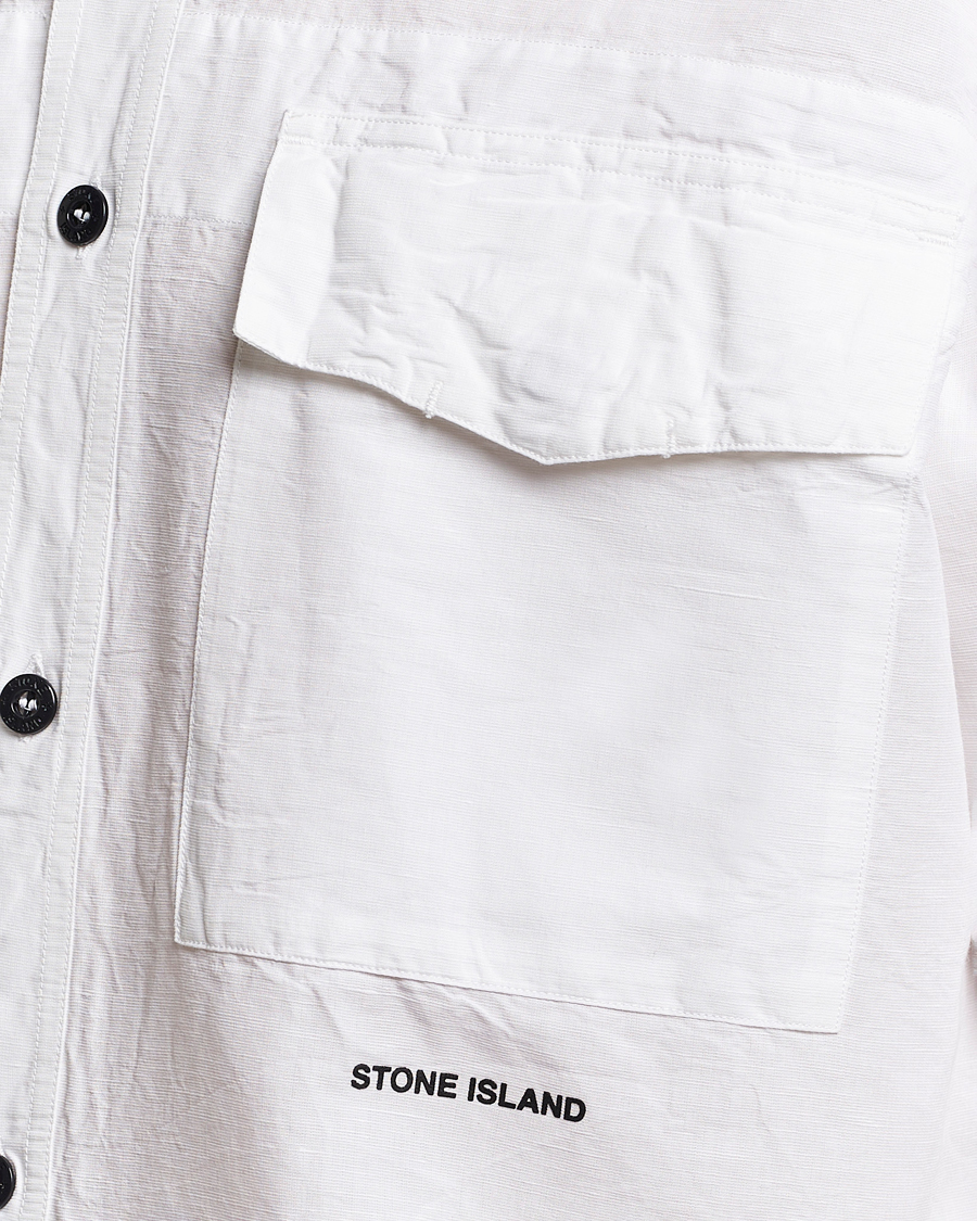 Herren | Hemden | Stone Island | Cotton/Hemp Pocket Overshirt White