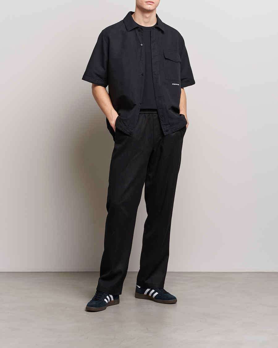 Herren | Hemden | Stone Island | Cotton/Hemp Short Sleeve Shirts Black