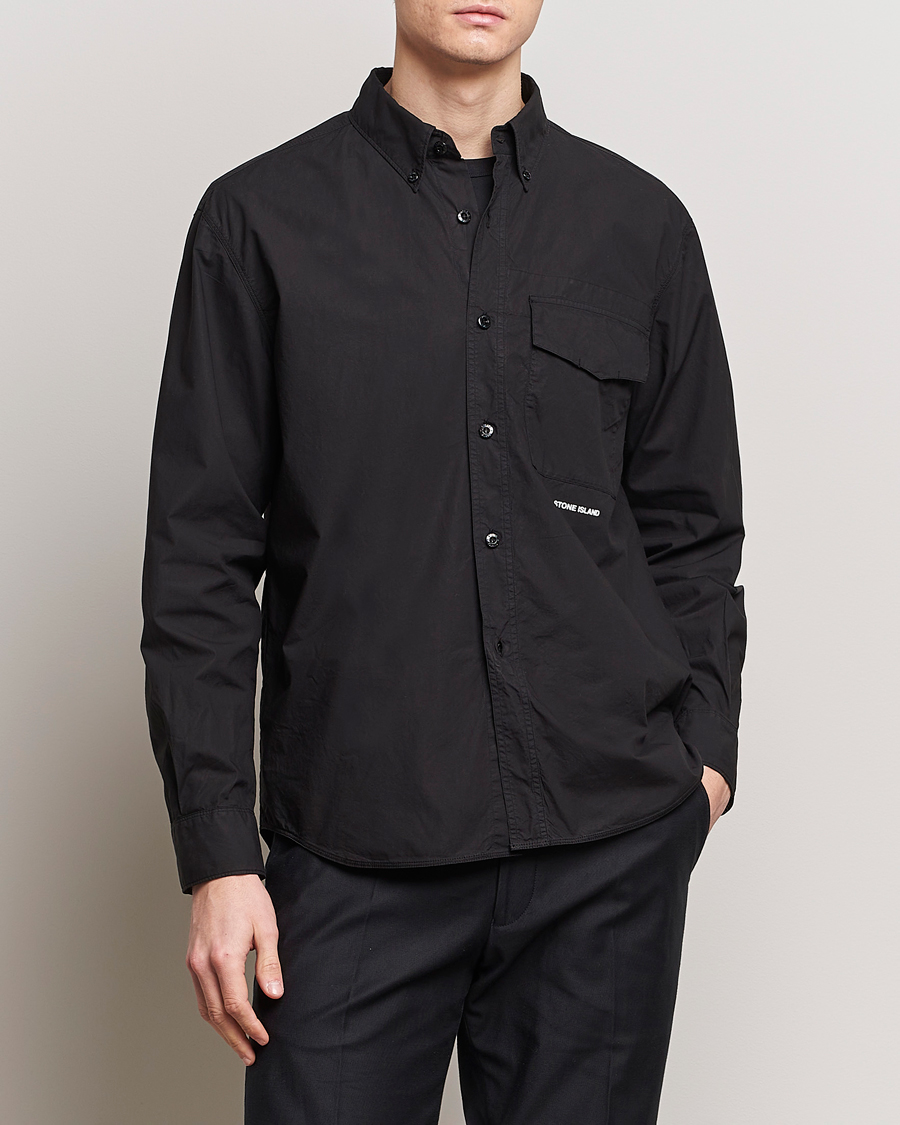 Men | Stone Island | Stone Island | Light Cotton Shirt Black