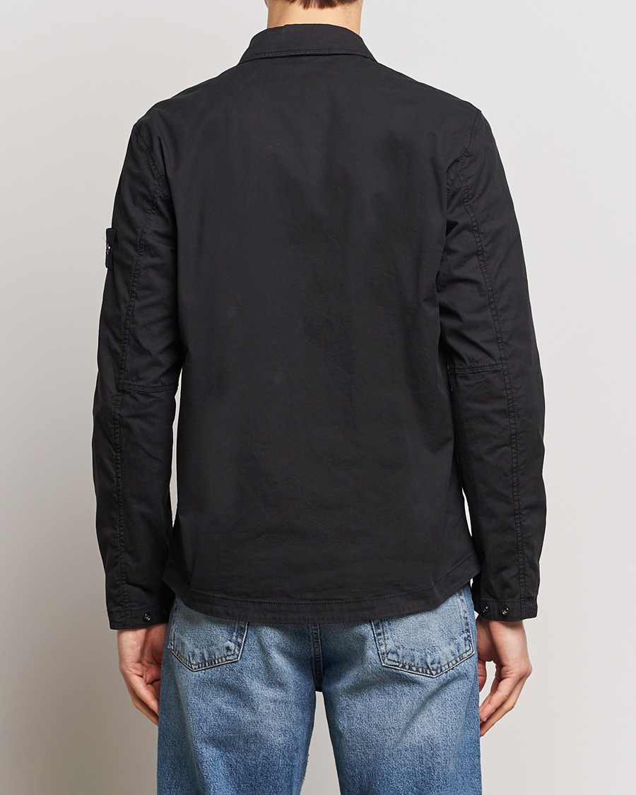 Herren | Hemden | Stone Island | Cotton Twill Stretch Zip Overshirt Black