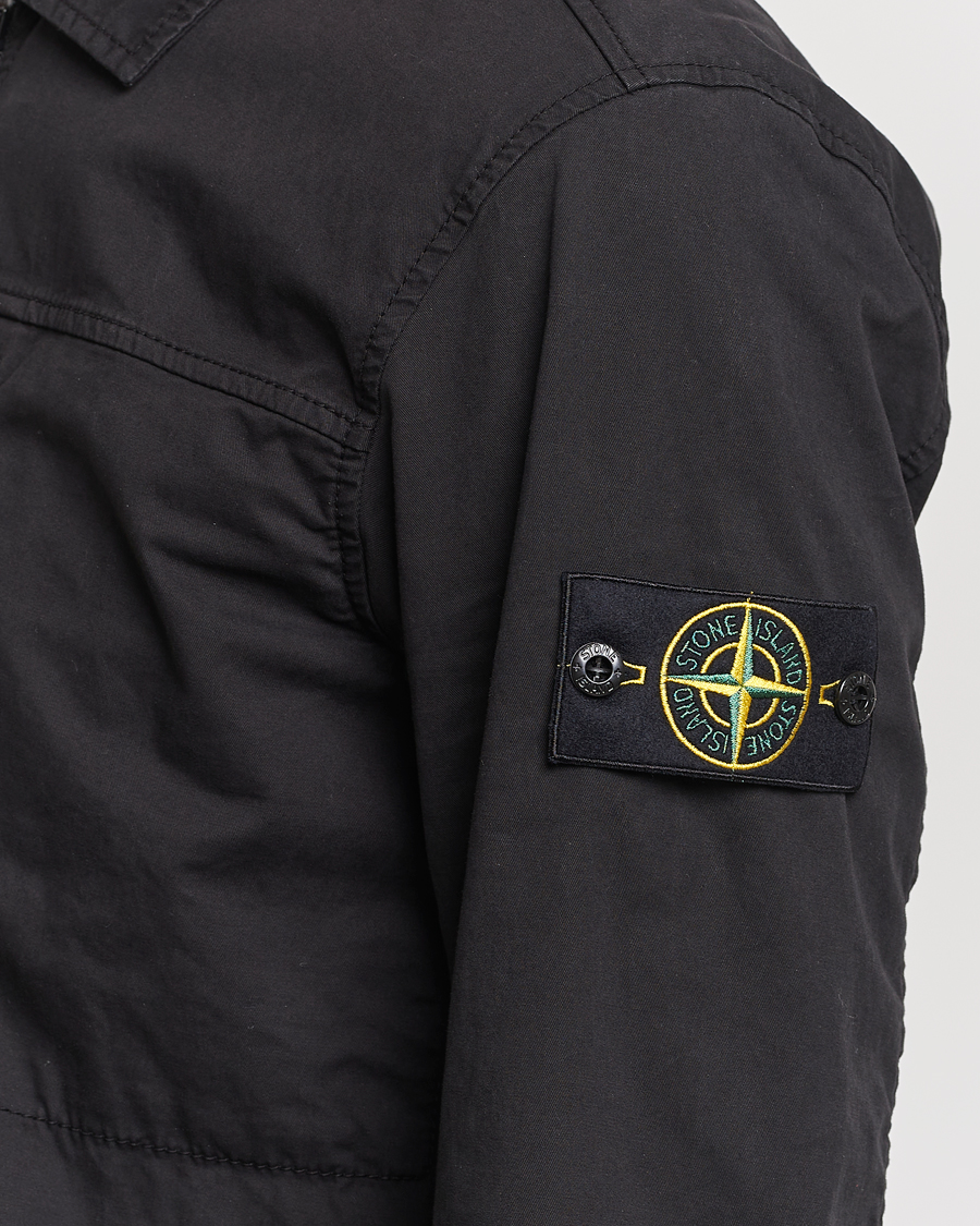 Herren | Hemden | Stone Island | Cotton Twill Stretch Zip Overshirt Black