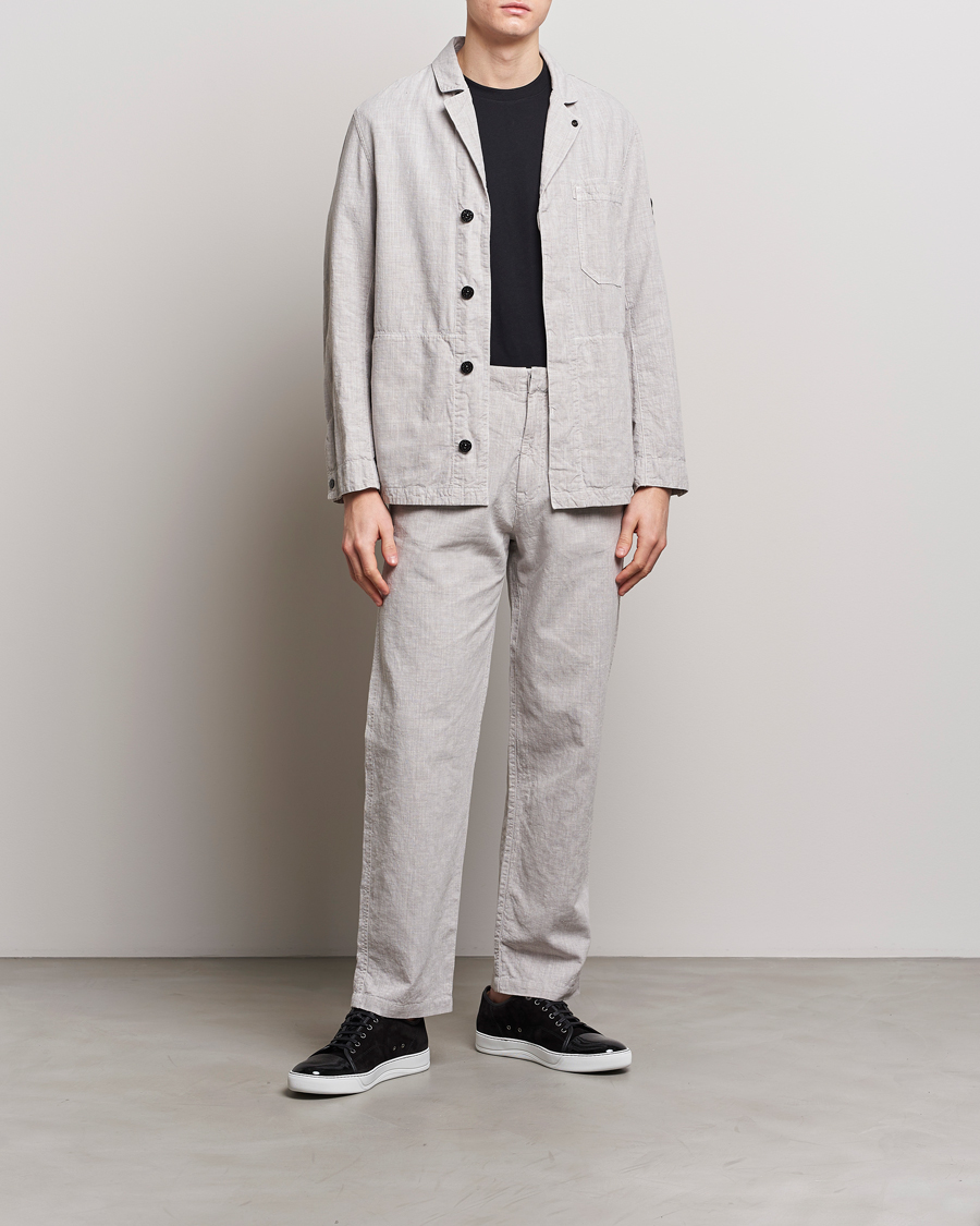 Men | Stone Island | Stone Island | Linen Nylon Relaxed Suit Dove Grey