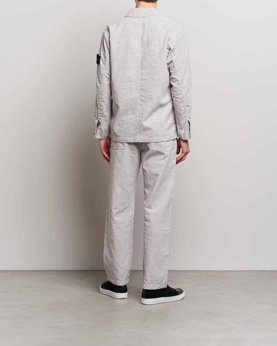 Herren | The Linen Lifestyle | Stone Island | Linen Nylon Relaxed Suit Dove Grey