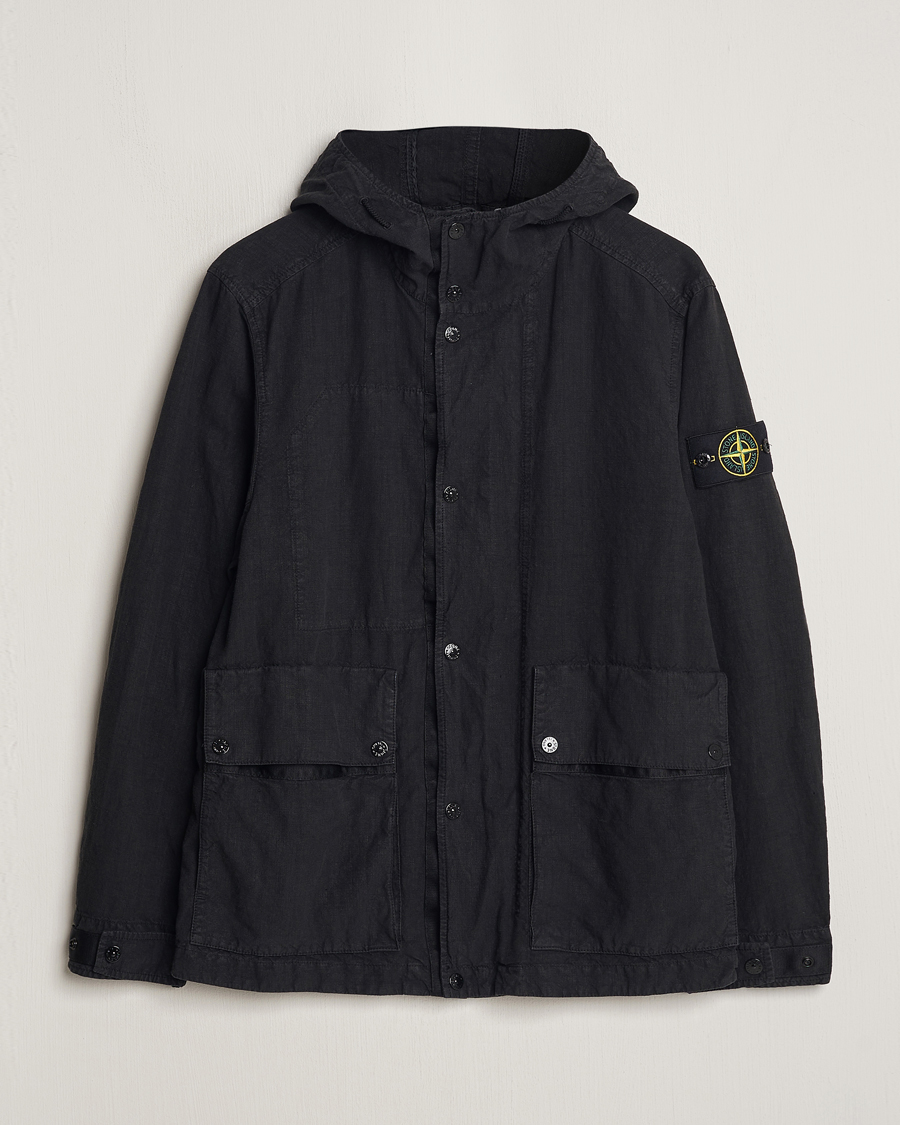 Herren | Jacken | Stone Island | Linen Nylon Hooded Jacket Black