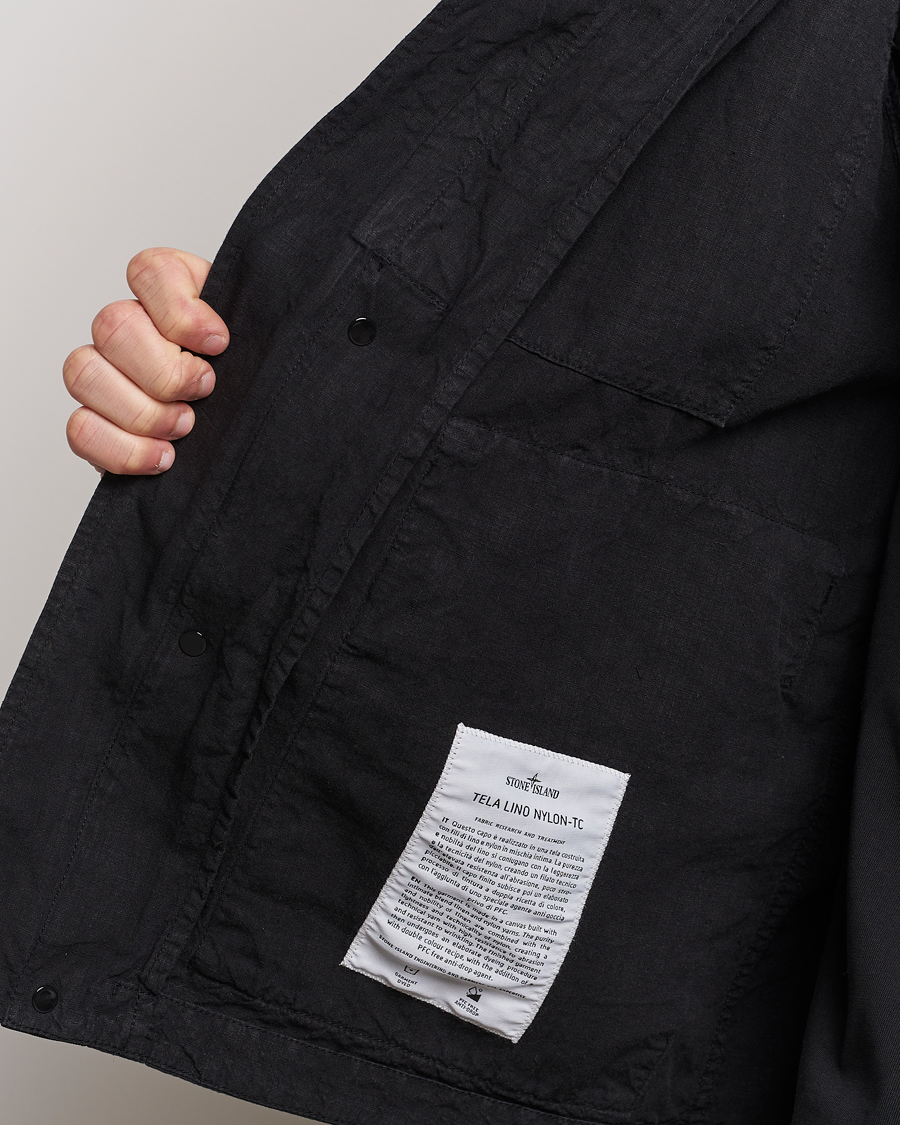 Herren | Jacken | Stone Island | Linen Nylon Hooded Jacket Black