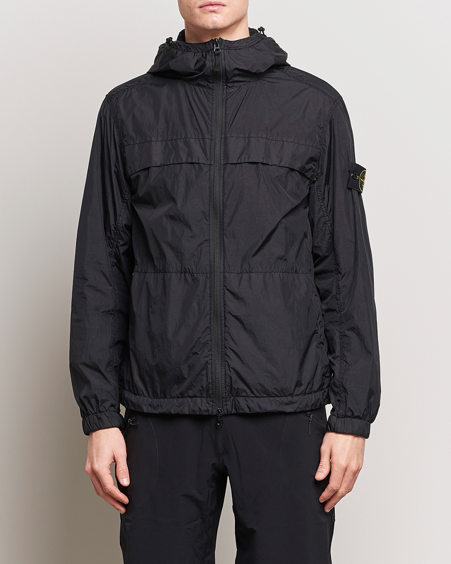 Men | Clothing | Stone Island | Crinkle Reps Hooded Jacket Black