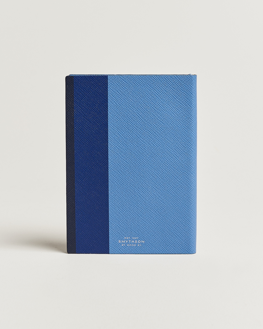 Herren |  | Smythson | Soho Notebook Ribbon Stripe Nile Blue