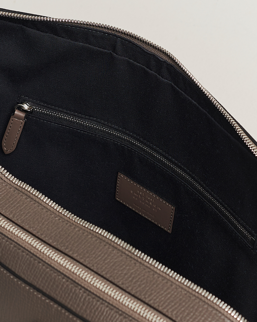 Herren | Taschen | Smythson | Ludlow Large Briefcase with Zip Front Dark Taupe