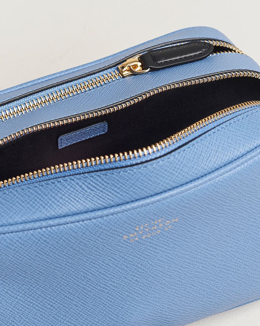 Herren | Taschen | Smythson | Panama Double Zip Washbag Nile Blue