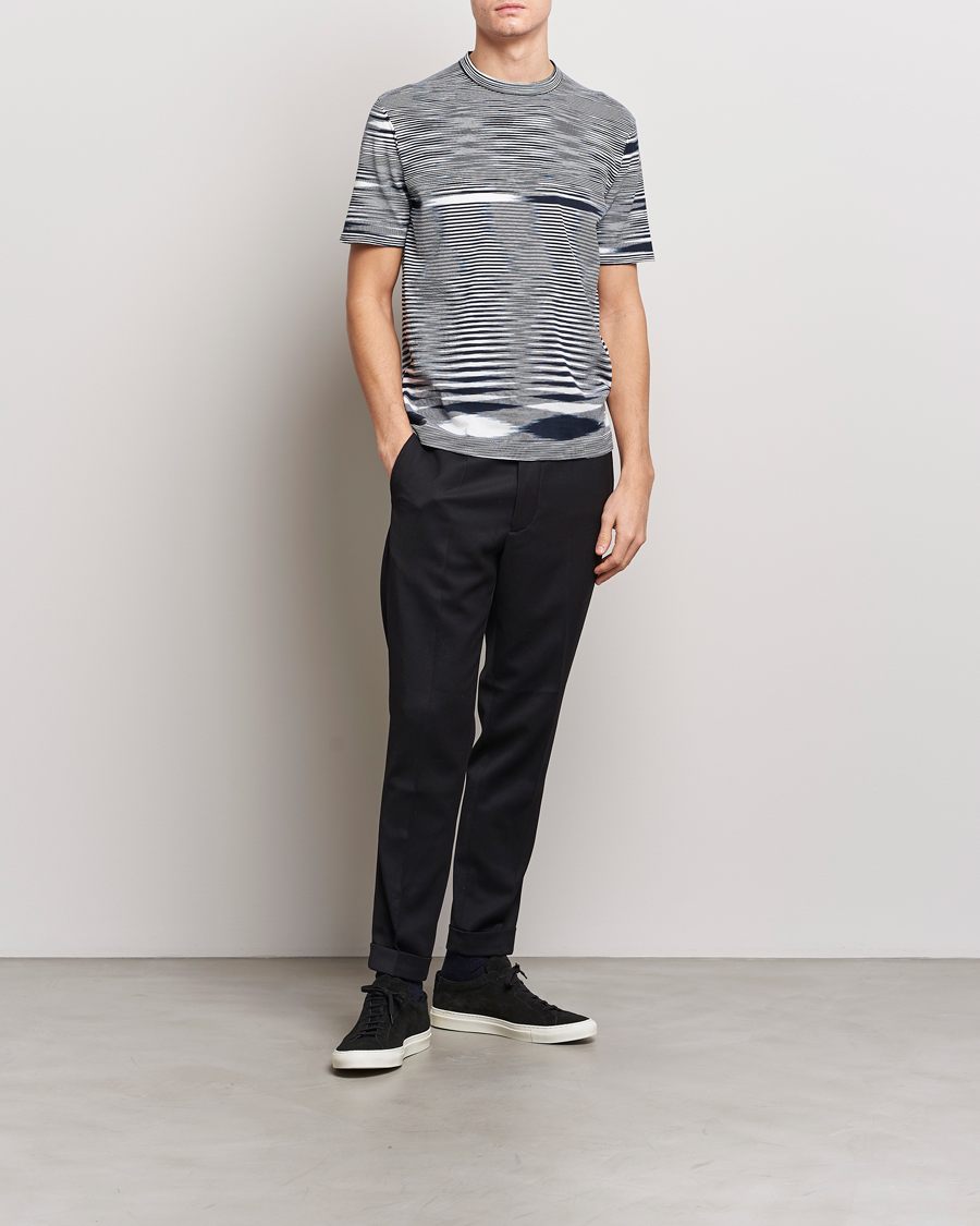 Herren | T-Shirts | Missoni | Space Dyed Knitted T-Shirt White/Navy