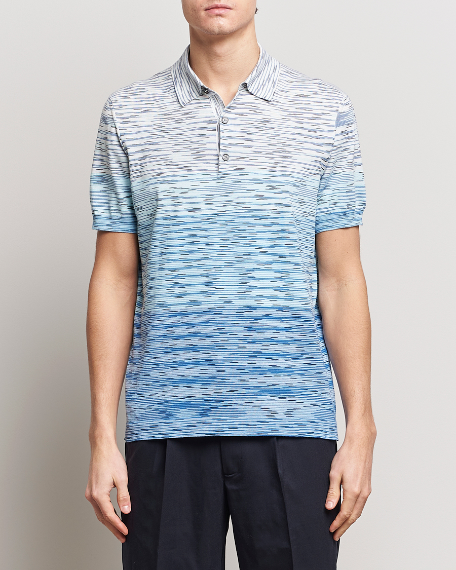 Herren | Kleidung | Missoni | Space Dyed Knitted Polo White/Blue