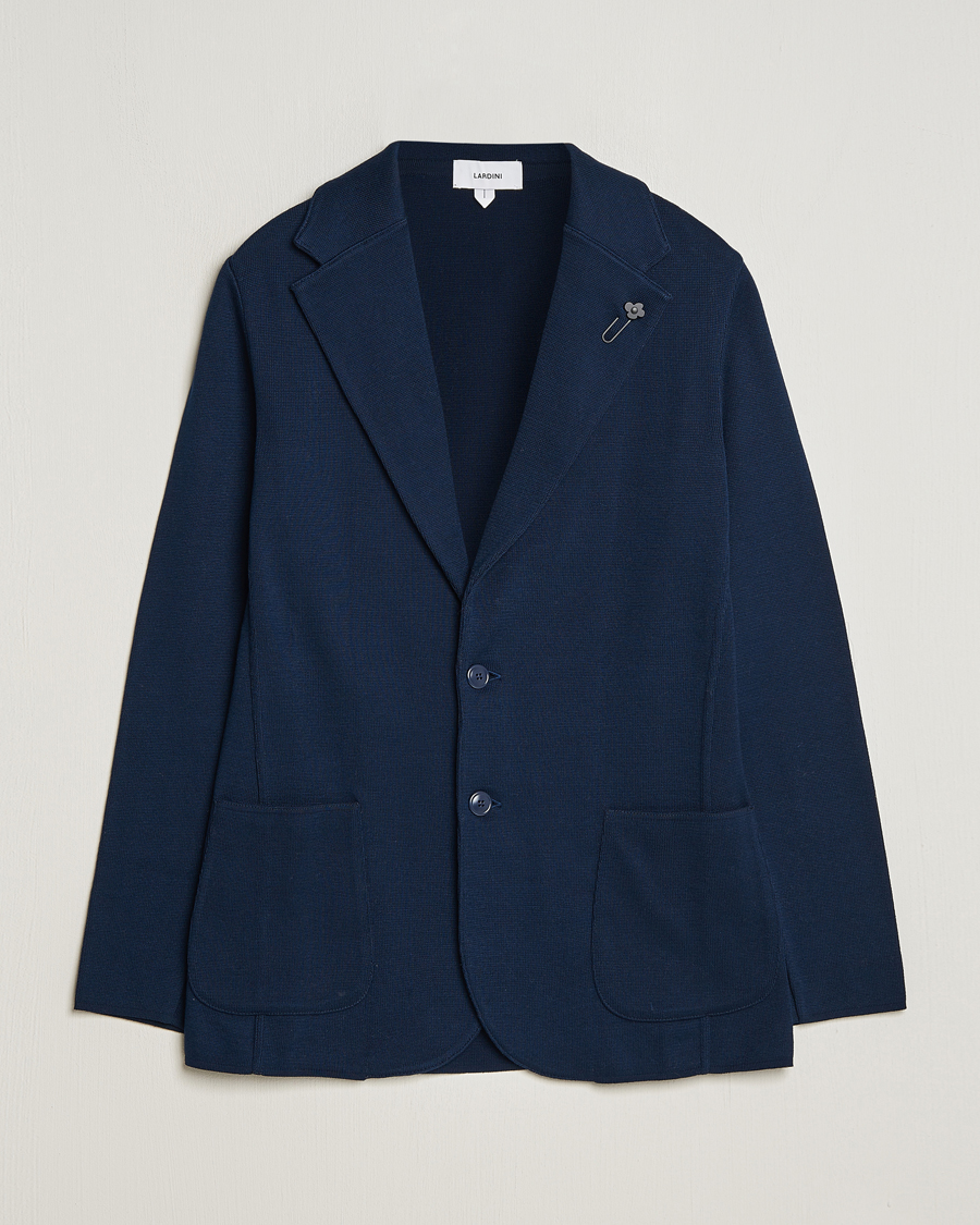 Herren | Sakkos | Lardini | Knitted Cotton Blazer Navy