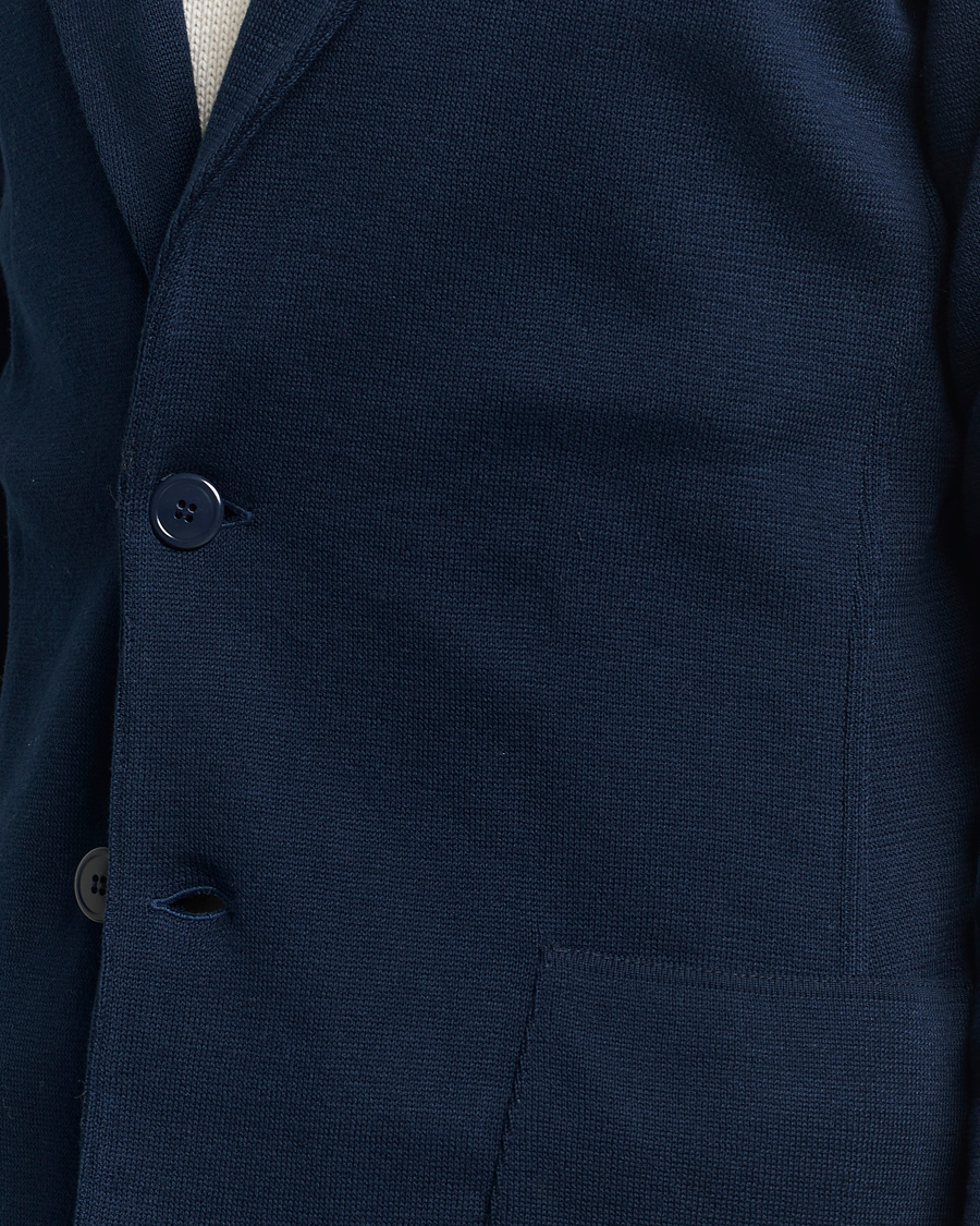 Herren | Sakkos | Lardini | Knitted Cotton Blazer Navy