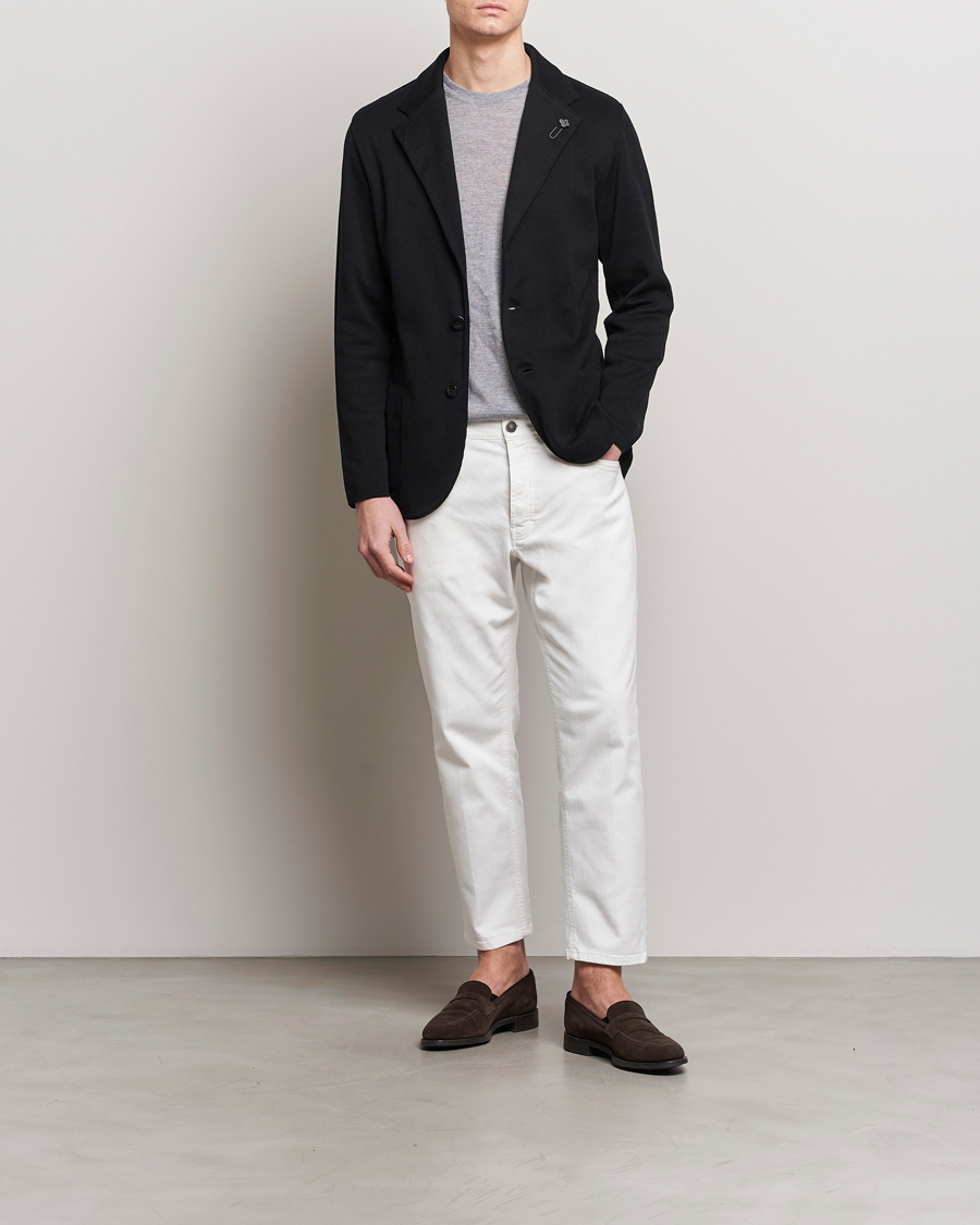 Herren | Sakkos | Lardini | Knitted Cotton Blazer Black
