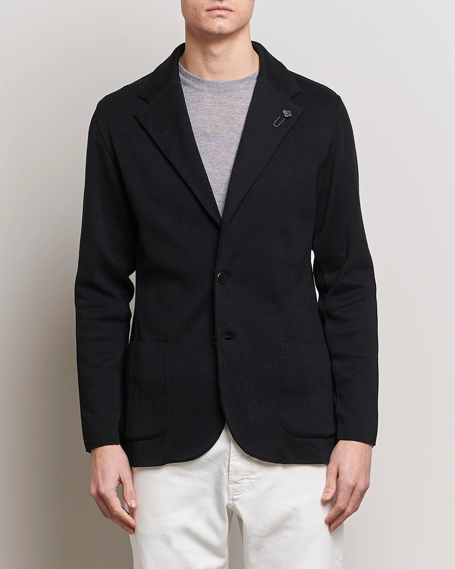Herren |  | Lardini | Knitted Cotton Blazer Black