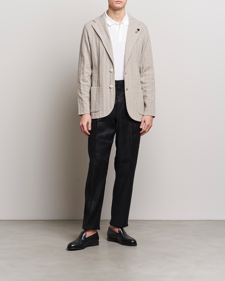 Herren | Sakkos | Lardini | Knitted Structure Cotton Blazer Beige