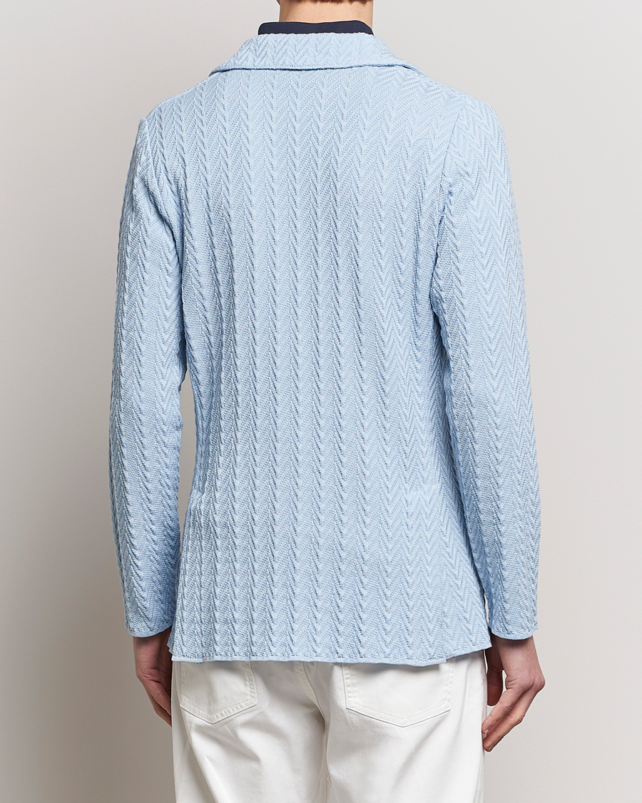 Herren | Sakkos | Lardini | Knitted Structure Cotton Blazer Light Blue
