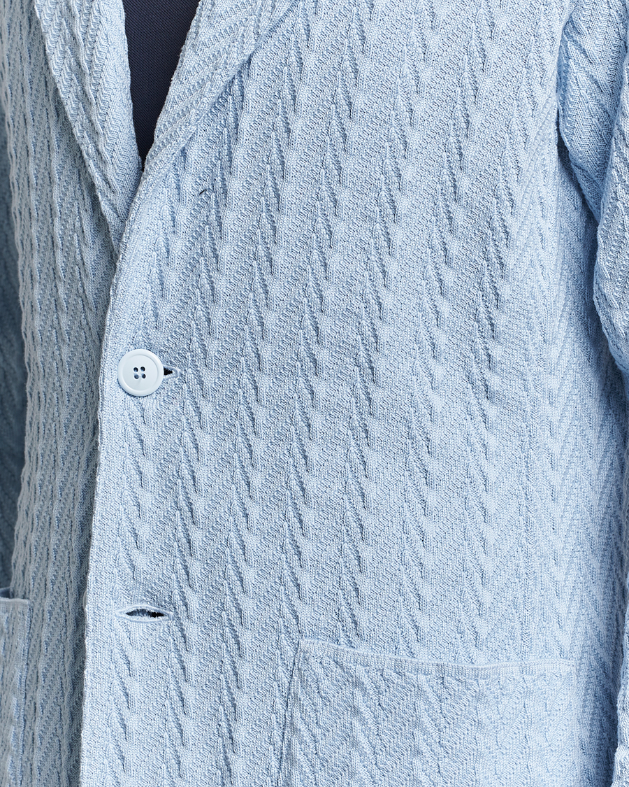 Herren | Sakkos | Lardini | Knitted Structure Cotton Blazer Light Blue