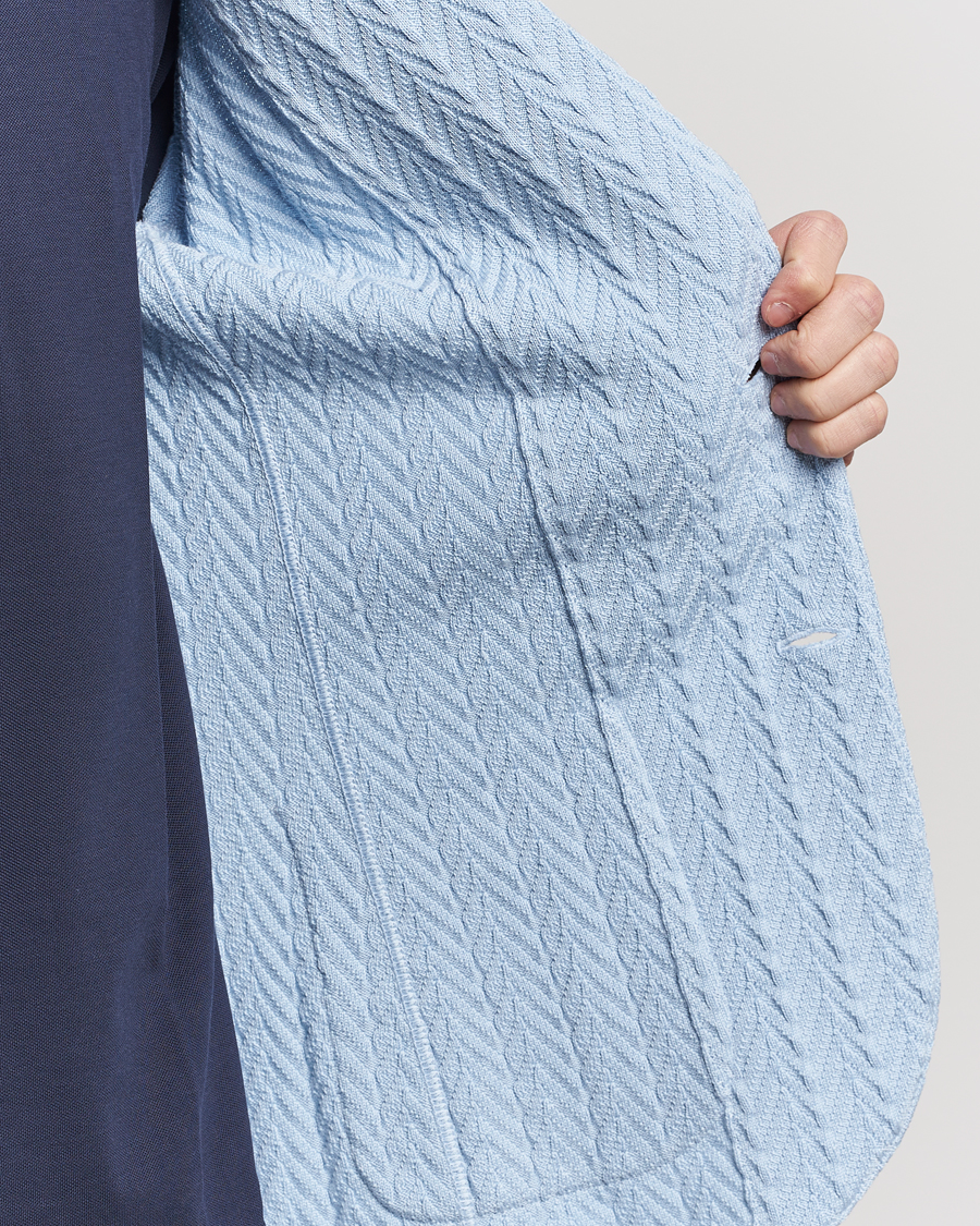Herren | Sakkos | Lardini | Knitted Structure Cotton Blazer Light Blue