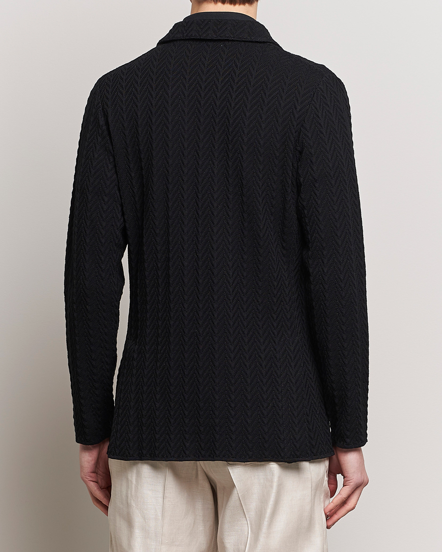 Herren | Sakkos | Lardini | Double Breasted Structured Knitted Blazer Black