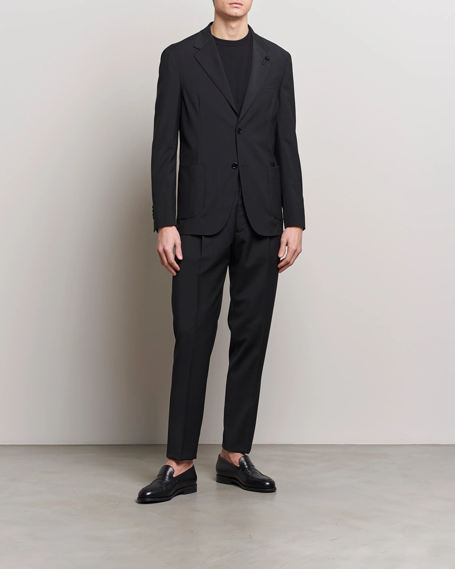 Herren | Zweiteilige Anzüge | Lardini | Travellers Soft Wool Suit Black