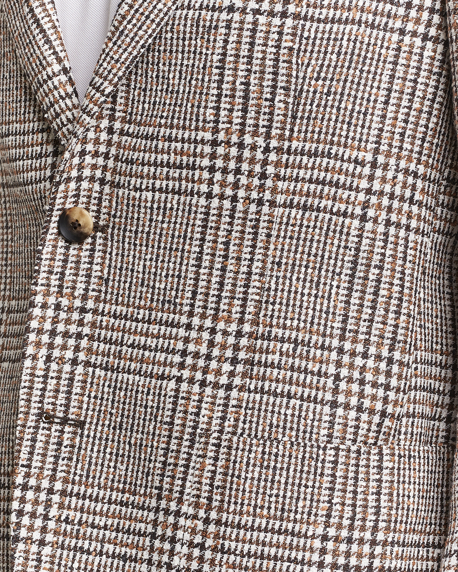 Herren | Sakkos | Lardini | Checked Linen Blazer Brown
