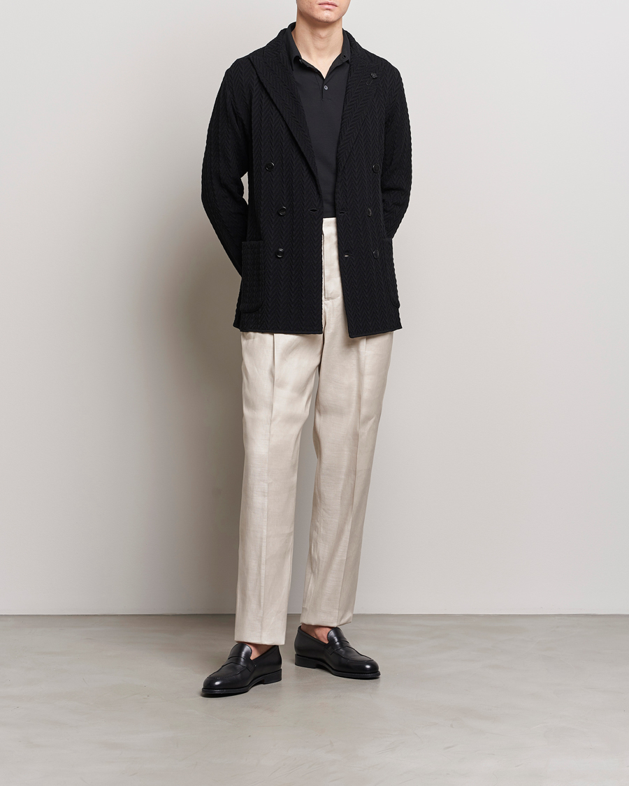 Herren | Hosen | Lardini | Atos Pleated Linen Trousers Beige